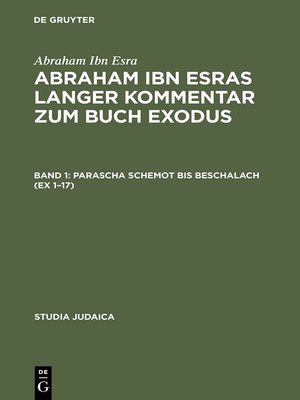 cover image of Abraham ibn Esras langer Kommentar zum Buch Exodus